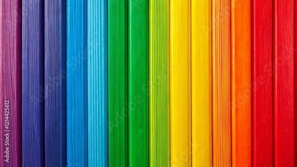 Fototapeta Macro Rainbow Stripes: Vibrant Vertical Color Lines on Flat Background