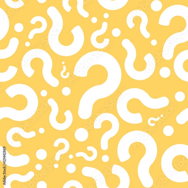 Fototapeta Seamless Question Mark Dialog Background