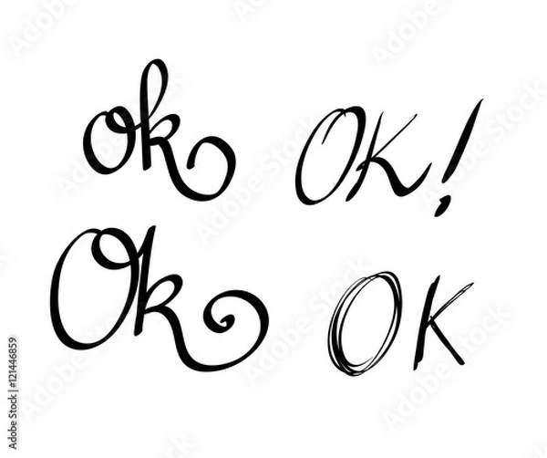 Fototapeta Ok calligraphic vector set