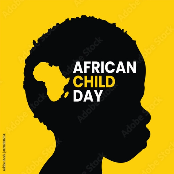 Fototapeta African Children Vector Art for International Day of the African Child. Heartwarming Designs of Love and Resilience for Posters, Cards, and Banners.