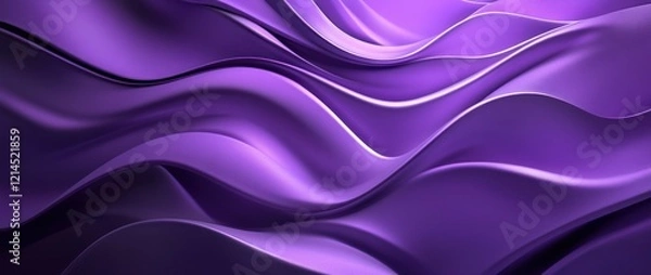 Fototapeta Purple fabric waves, digital backdrop, design element