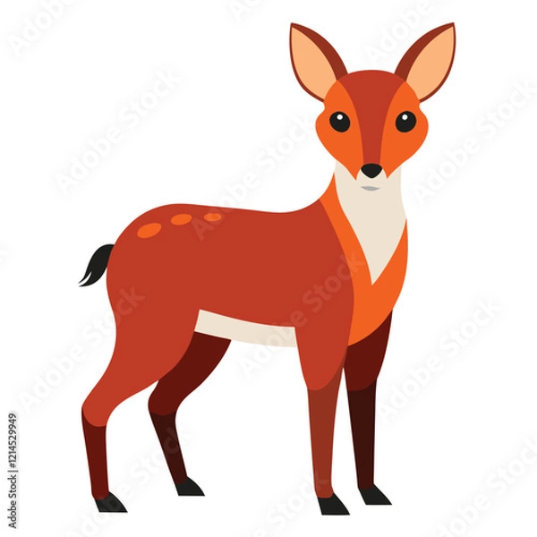 Obraz Red Deer Isolated on White Background