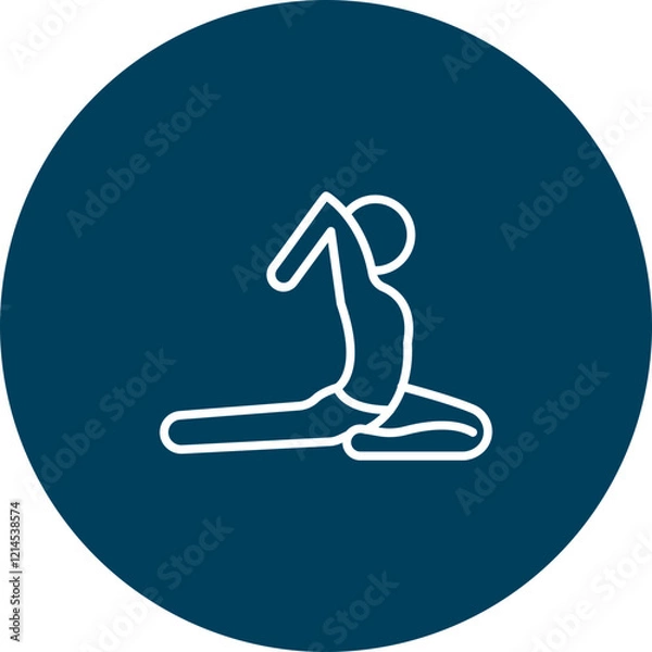 Fototapeta Flying Pigeon Pose (Eka Pada Galavasana) Vector Icon Design