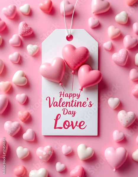 Fototapeta valentine frame, with 3d heart shape