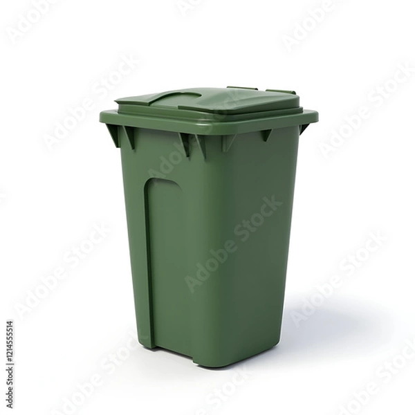 Fototapeta green garbage bin for eco-friendly waste disposal
