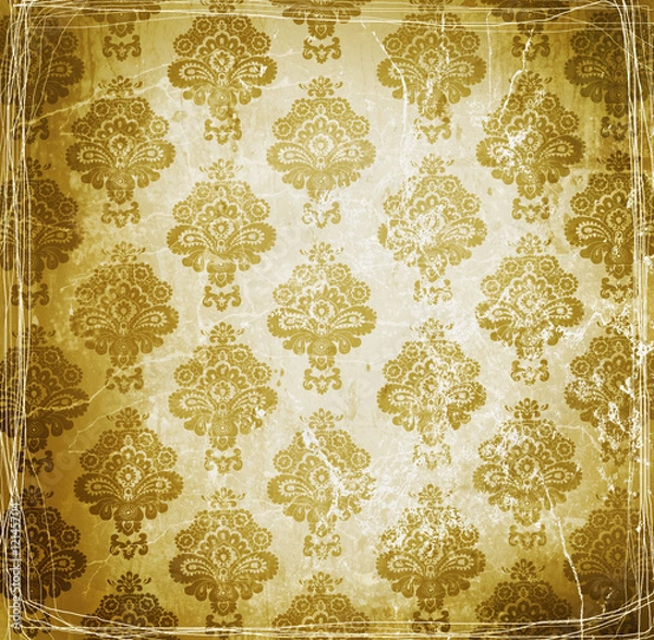 Fototapeta Vintage wallpaper with floral design