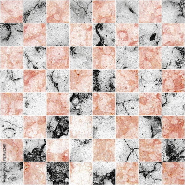 Obraz Red and black marble chessboard