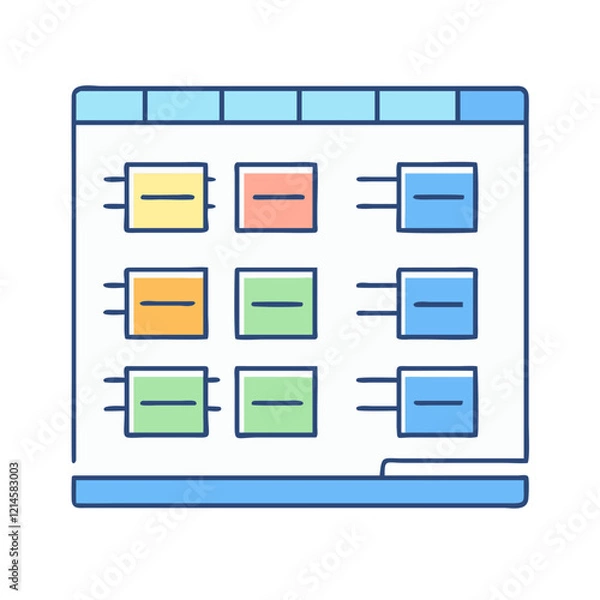 Fototapeta kanban board icon, kanban board vector illustration-simple illustration of kanban board, perfect for kanban board logos and icons