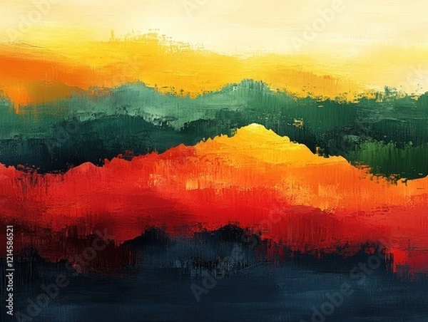 Fototapeta abstract background of water color splash, pastel color, green red orange yellow tone. draw on rough paper