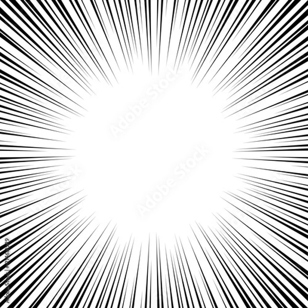 Fototapeta 集中線　正方形　シンプル　フレーム　ベクター　黒