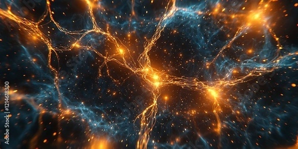 Fototapeta Energy wave vibrant particles flow Background Animation
