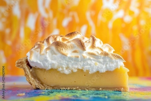 Fototapeta A slice of pie on a table, perfect for food photography or illustration