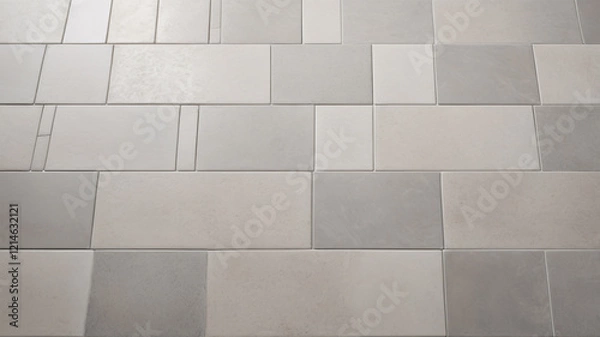 Fototapeta grey tile floor isolated Stock Photos Pictures & Royalty Abstract Geometric Pattern Lines Tessellation and Modern Art Aesthetic on White Background with Perspective View Stock Photos & Royalty Images