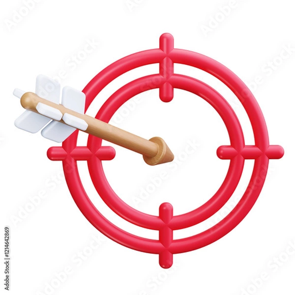 Obraz Arrow Hit Target 3d render icons