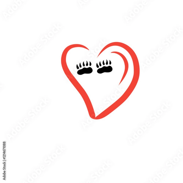 Fototapeta heart footprints