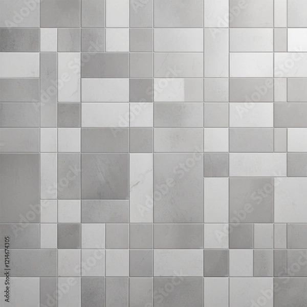 Fototapeta grey tile floor isolated Stock Photos Pictures & Royalty Abstract Geometric Pattern Lines Tessellation and Modern Art Aesthetic on White Background with Perspective View Stock Photos & Royalty Images