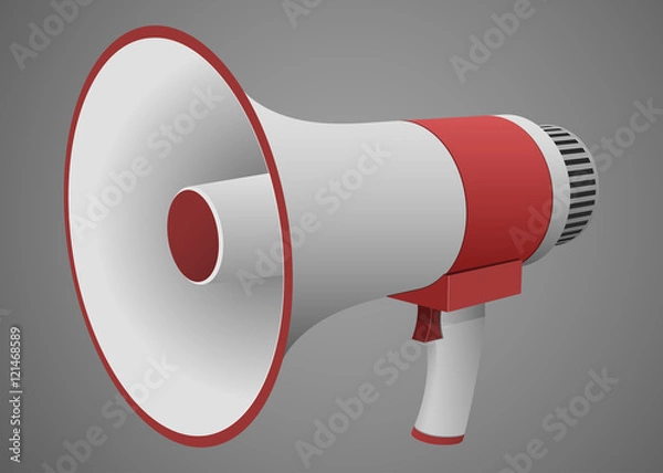 Fototapeta Realistic Megaphone isolated