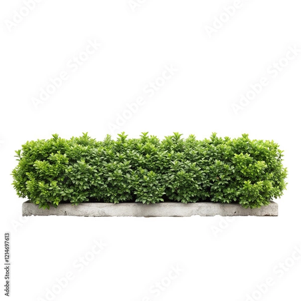 Fototapeta Lush Green Hedge Planted in a Long Stone Planter Box