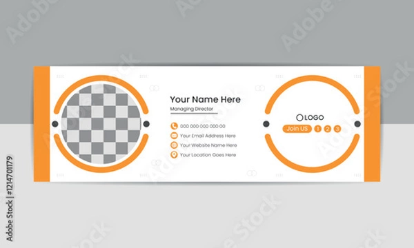 Fototapeta Modern business email signature template or email footer design