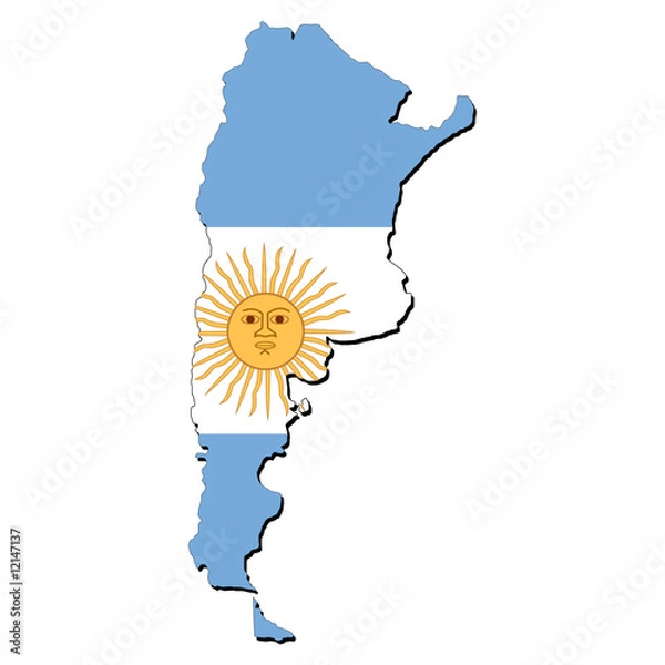 Fototapeta Argentina map flag