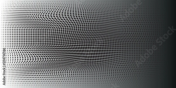 Fototapeta Wave halftone pattern. Halftone dots background. Vector