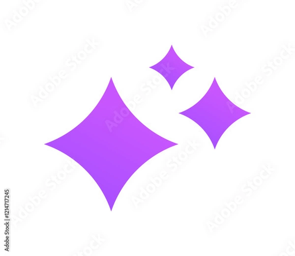 Fototapeta AI generate icon. Purple stars for creation by artificial intelligence.