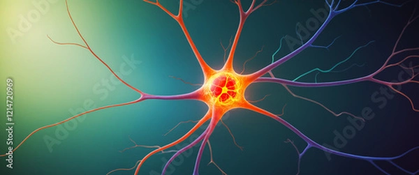 Fototapeta Neurons and Synapse Network Depicting Brain Activity and Chemistry