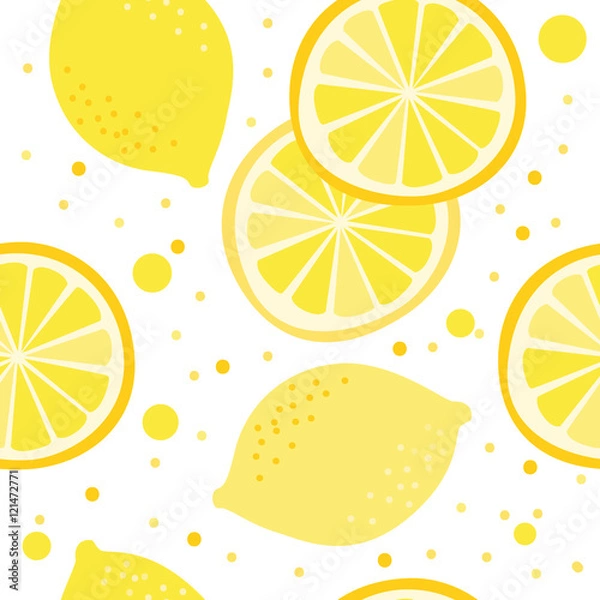 Fototapeta Vector pattern with lemons