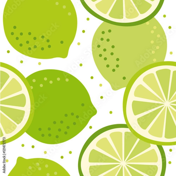 Fototapeta Vector pattern with lime