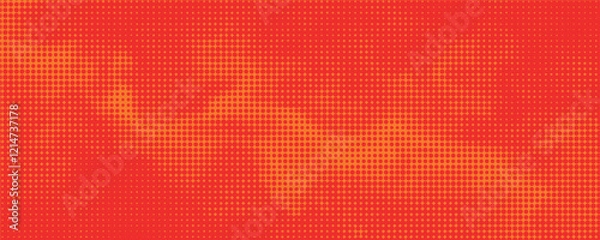 Fototapeta Dots halftone orange color pattern gradient texture with technology digital background. Dots pop art comics with summer background.