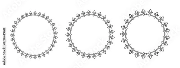 Obraz Circle Picture Frame Border Damask Gothic Decorative Ornament Fleur De Lis Pattern