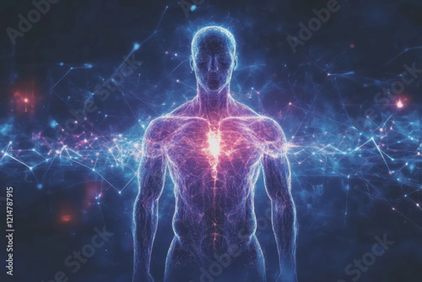 Fototapeta synchronization of breathing and heart rate to relieve stress.