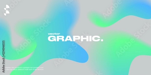Fototapeta Geometric background with blurred wavy shape.