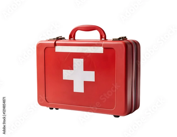 Obraz Red First Aid Kit with Transparent Background