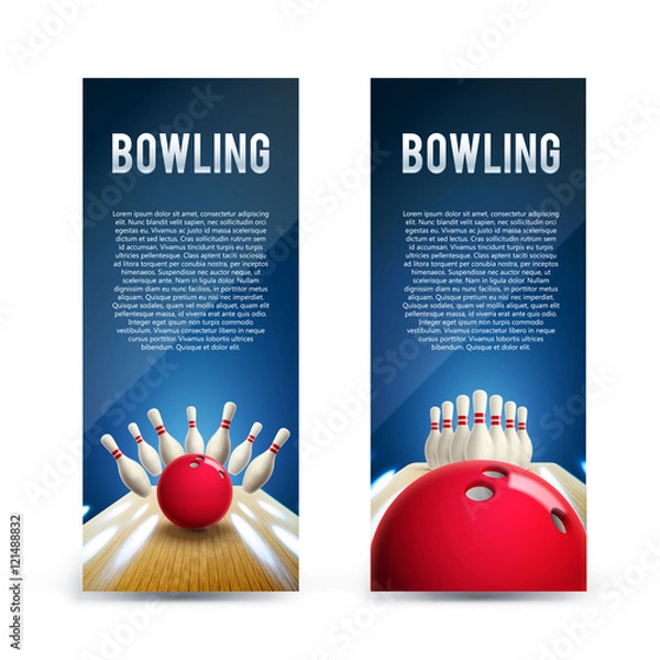 Obraz bowling realistic theme eps 10  broshure