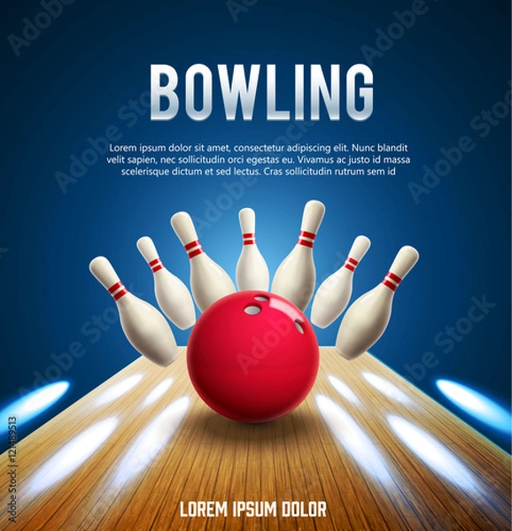 Obraz Realistyczny motyw Bowling EPS 10