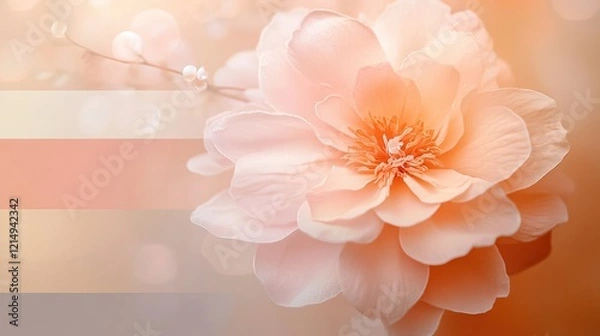 Obraz Elegant blush peony in soft focus with neutral pastel background