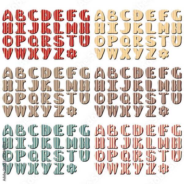 Fototapeta different texture scrapbook alphabet on white background	
