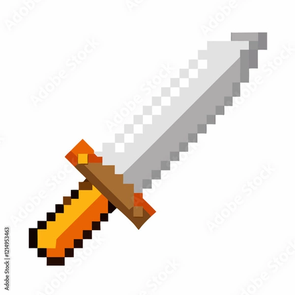 Fototapeta Pixel Art Sword Retro 8 Bit Weapon Design for Video Game Graphics