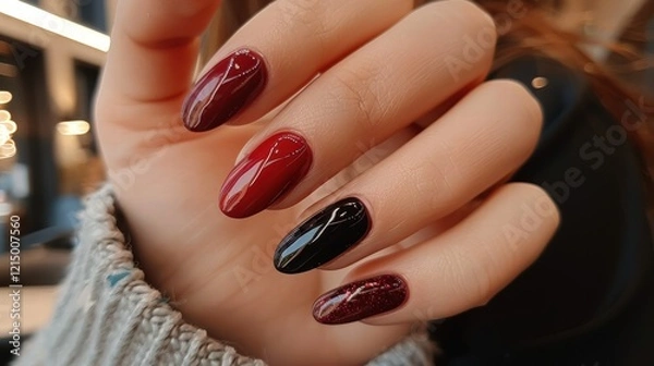 Fototapeta Soft pink gel polish nails with a glossy finish, offering a delicate and chic manicure.