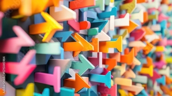 Fototapeta Abstract Colorful Directional Arrows Background Indicating Choices