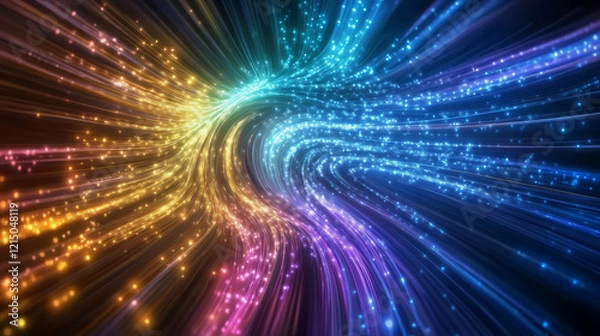 Fototapeta Cosmic Whirl:  A mesmerizing swirl of vibrant colors, a mesmerizing dance of light and color that evokes a sense of motion, energy, and wonder. It's perfect for abstract backgrounds.