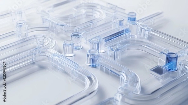 Fototapeta Intricate Clear Tubing System: A Detailed Close-Up Visualization