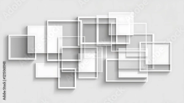 Fototapeta Abstract Grey and White Square Design Composition