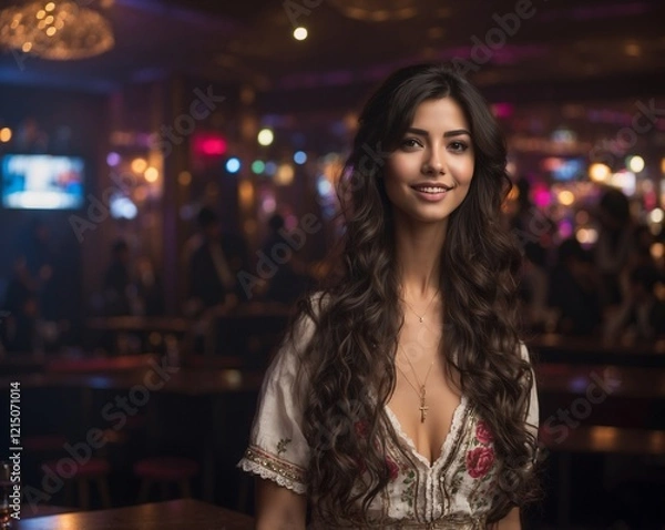 Fototapeta AI-generated image of a young woman, capturing natural beauty and contemporary style. The scene highlights youthfulness, confidence, and modern aesthetics.

