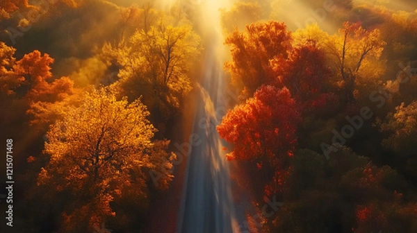 Obraz sun rays in the forest