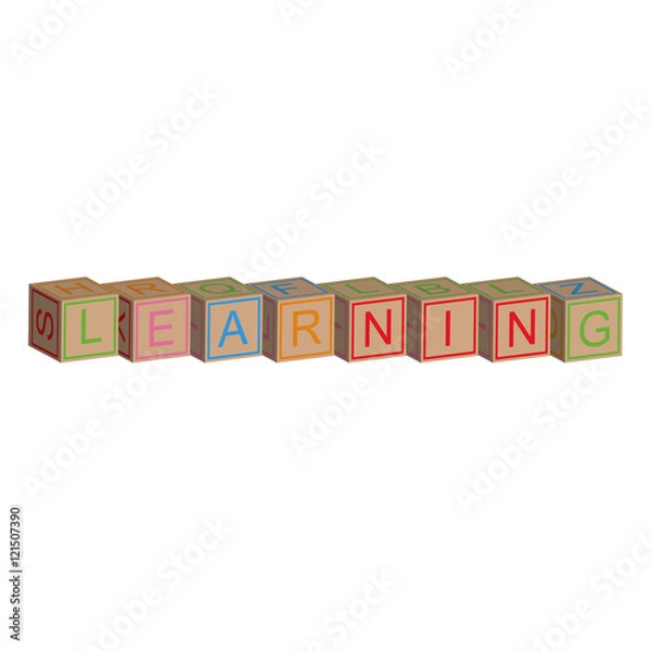 Fototapeta Learning with toy blocks, vector