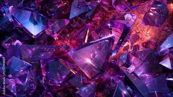 Obraz Abstract Purple Crystal Fragments Background