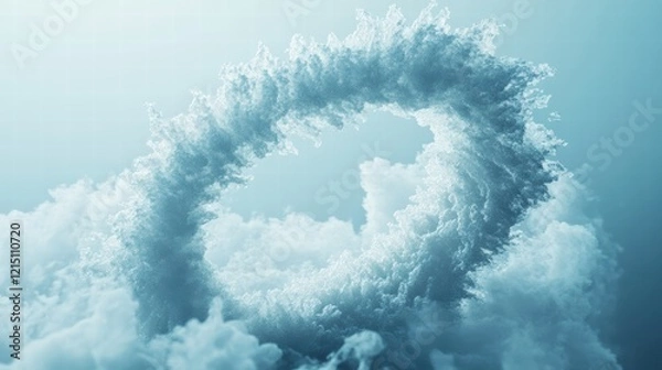 Fototapeta Water splashes in arcs on gradient bluewhite background