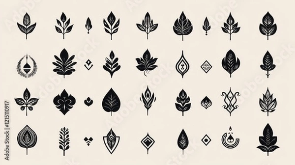 Fototapeta Abstract leaf design collection